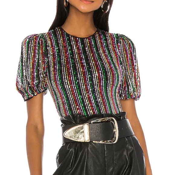 NWT Lovers + Friends Sequined Bodysuit (Size S) - Picture 2 of 16